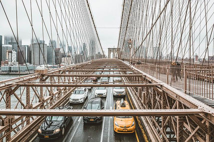 Brooklyn Bridge traffic.