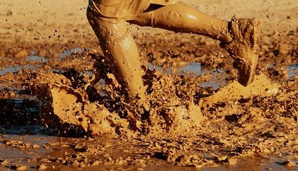 Running in mud.