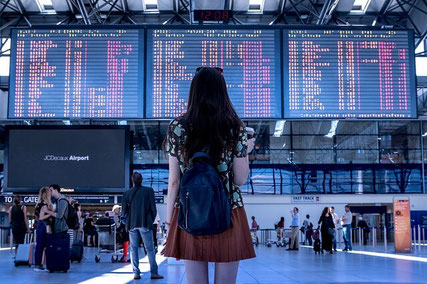 Woman at airport.