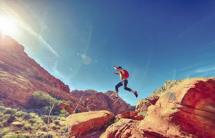 Man hiking.