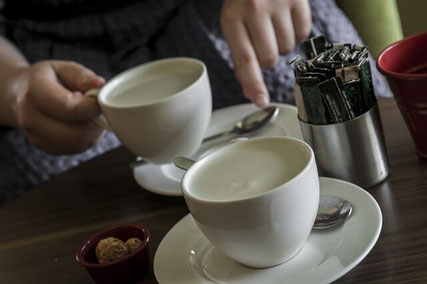 Friends having coffee.