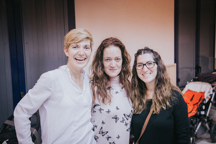 De izquierda a derecha, Ana, María y Esther, las tres asesoras de nuestro grupo de apoyo a la lactancia materna en Sant Joan Despí