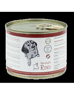 Vitale Hunde lieben unser glutenfreies MaxidogVit Rind: viel saftiges Rindfleisch, knackige Karotten, leckerer Reis und unsere einzigartige Algenmischung