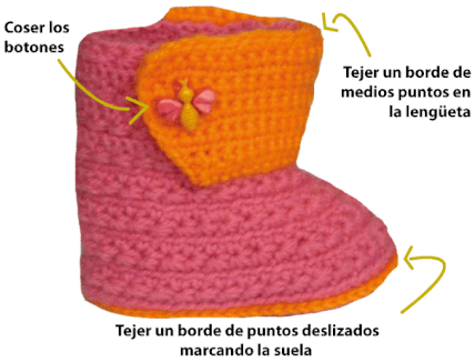 botitas bebe punto manzanilla crochet