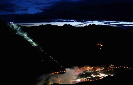 Brunnenkogelhaus, Sölden, ice Q , Nacht, beleuchtet