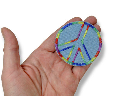 Patch zum aufbügeln mit gesticktem Peace-Symbol