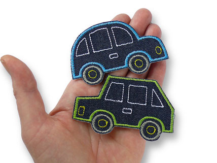 Jeansflicken für Kinder zum Aufbügeln mit Auto-Motiv