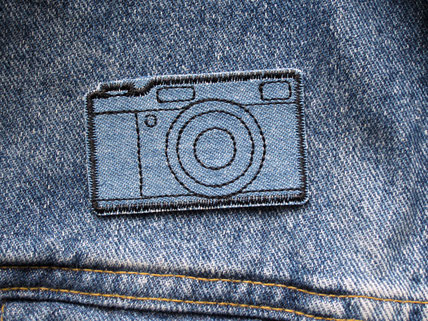 Bild: Kamera Foto Bügelbild Applikation patch Jeanspatch zum aufbügeln