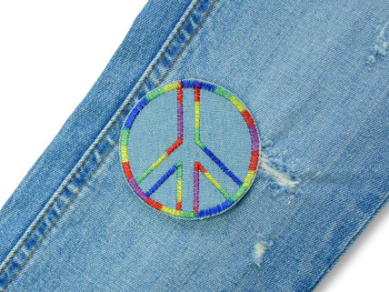 Bild: Jeansflicken Peace Applikation Aufnäher Hosenflicken