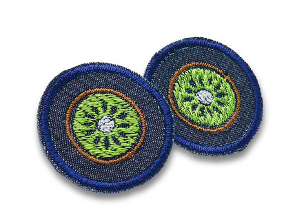 2 gestickte Kiwi Patches zum aufbügeln