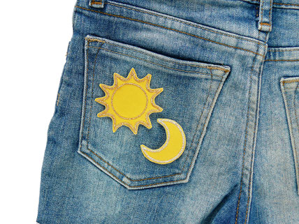 Glitzer Patches verschönern als Patch eine Jeansjacke