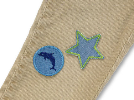 Mini Patches als kleine Bügelflicken für kleine Hosenlöcher