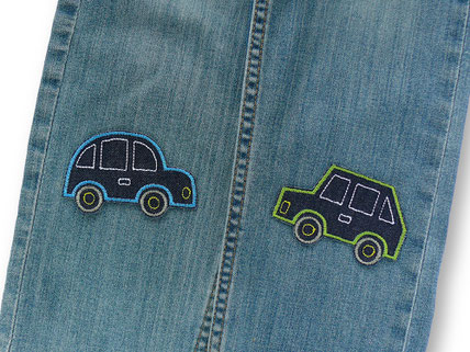 Auto Flicken zum Aufbügeln Knie, Bügelflicken für Kinderhosen