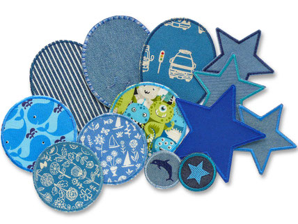 Hosenflicken für Kinder in blauer Farbe