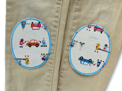 Roboter Bügelflicken für helle Kinderhosen