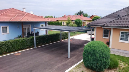 einfaches verzinktes Carport mit Trapezblech nach EN1090 - ECX 2