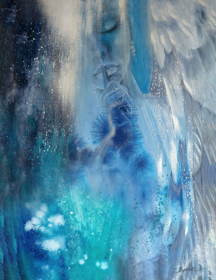 Wanbild Engelbild Engel der Ruhe, gemalt von Jopie Bopp