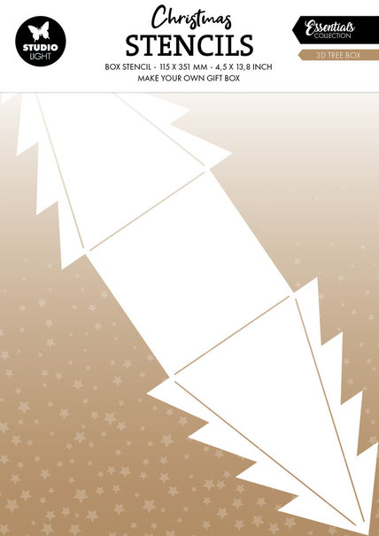 Studio Light – Stencil – 3D Tree Box Christmas Stencil - SL-ES-STEN08
