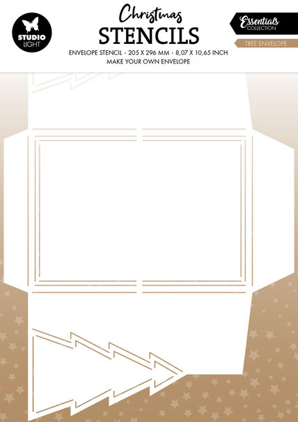 Studio Light – Stencil – Tree Envelope Christmas Stencil - SL-ES-STEN07