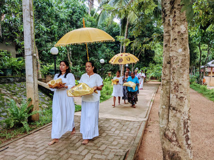 As every day, family from a surrounding town comes in order to prepare and donate food for the Monastery.