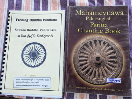 These were my two chanting books for the daily services inside the Buddha Shrine.