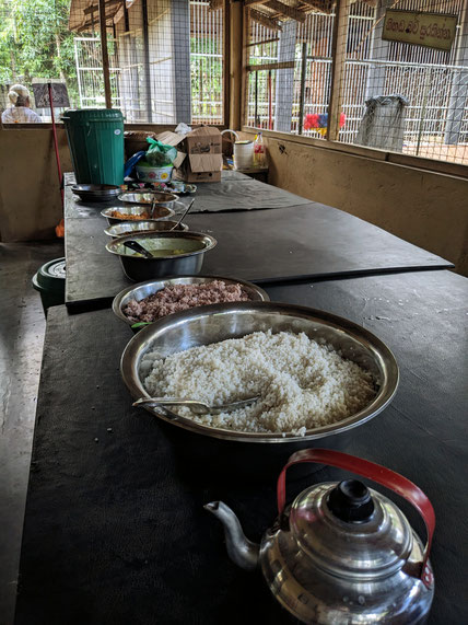 Whatever food remains, is offered to the helpers in the kitchen - including me.