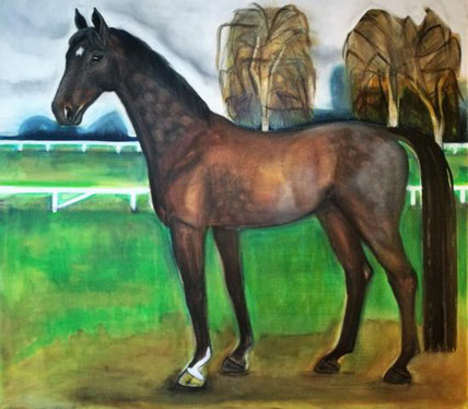 Sir Queck by Stedinger - Holsteiner gelding, oil on canvas, 75 x 85 cm, 2016