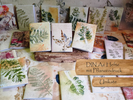 nature journal, Pflanzenabdruck, Naturstudien, Notizheft, 
