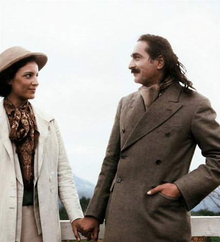 1932 : Meher Baba and Minta Toledano in LOndon, England. Image rendition by Anthony Zois.