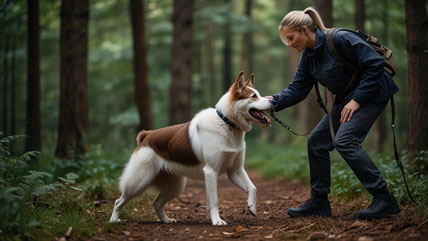Hundeschule Zossen - Mantrailing Übung im Wald