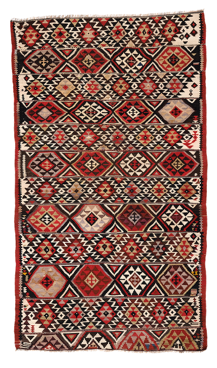 Teppich. Zürich. Semi-antique hand-woven flatweave Kilim. Persian, Shirvan. Handgewebter Teppich, Kelim, semi-antik.