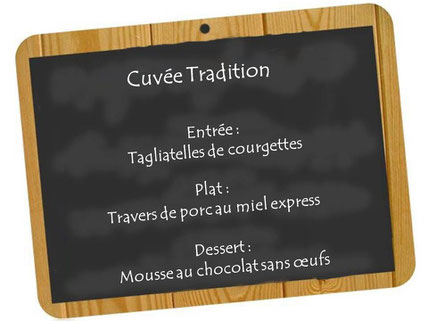 Accords mets et vins cuvée Tradition