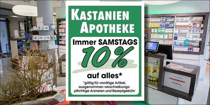 Samstags-Rabatt: immer SAMSTAGS 10% auf alles.