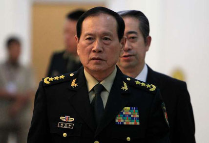 Visite du ministre de la défense chinois, , Wei Fenghe, au Cambodge, le 18 juin 2018, à Phnom Penh. Heng Sinith / AP