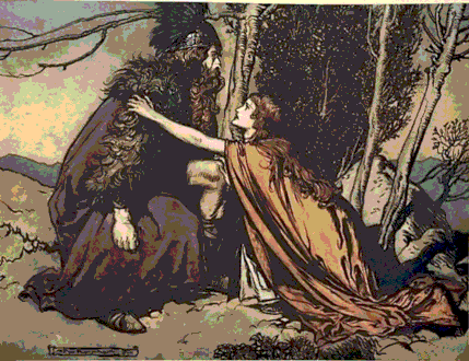 Wotan et Brunhhilde discutent sur le destin de Siegmund