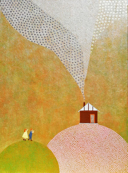 「お家へ帰ろう」アクリル画/297×210mm /￥115,500(税込)