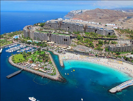 playa de amadores en Las palmas de Gran Canaria