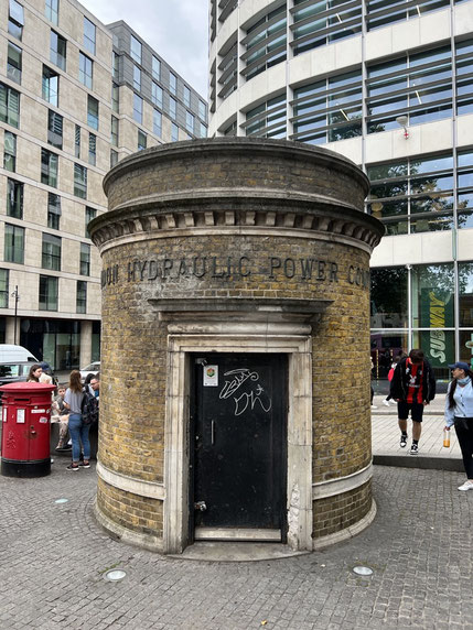 The only remaining vestige of the Tower Subway ironically positioned near a Subway