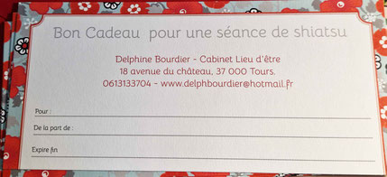 Carte Cadeau Shiatsu.