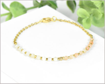 Sunstone & Mondstein Edelstein Armband mit Edelstahl in silber oder gold nach Wahl  28,90 €