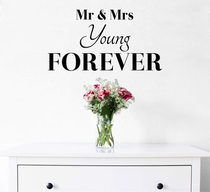 Mr & Mrs Young Forever vinyl Wall Art Sticker