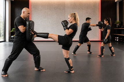 Kickboxen und Selbstverteidigung für Erwachsene am Bodensee - Training in Lindau, Langenargen und Markdorf bei der Kampfsport Akademie