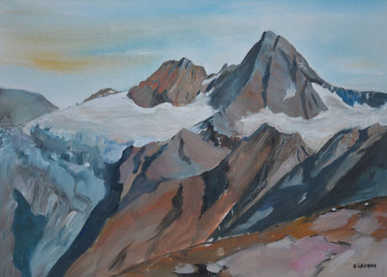 Großglockner aus Ri Kals a. Gr., 80 x 100 cm auf Spannleinen
