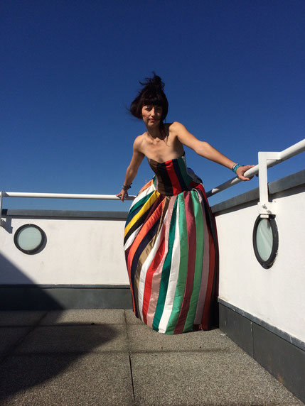 Great fotoshoot experience at a rooftop near Engelbecken in the ♡ of Berlin |Design by Kaska Hass Contemporary Couture Berlin | Dressmaker: Me  :) (Fair Fashion Berlin)