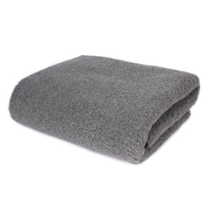 Couvre lit couverture en laine naturelle de mouton gris douce ne gratte pas lavable machine 