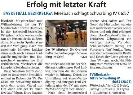Bericht im Miesbacher Merkur am 20. November 2024 - Zum Vergrößern klicken