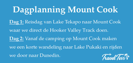 Dagplanning Mount Cook National Park