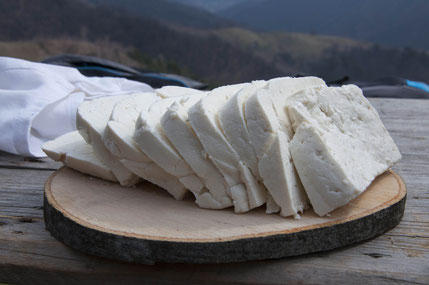 Sheep cheese in rural guest house 