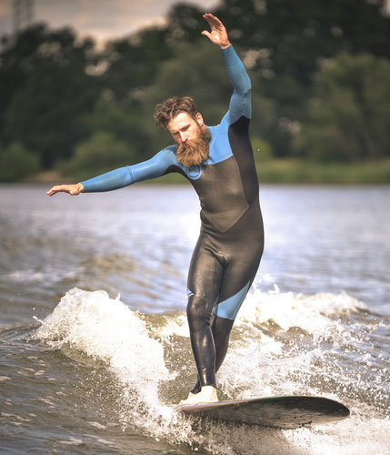 Longboard surfer