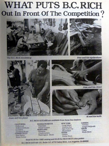 photo's  from BC Rich factory 1980